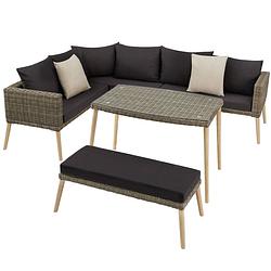 Foto van Tectake® - wicker lounge pula met aluminium frame - natuur - 404793