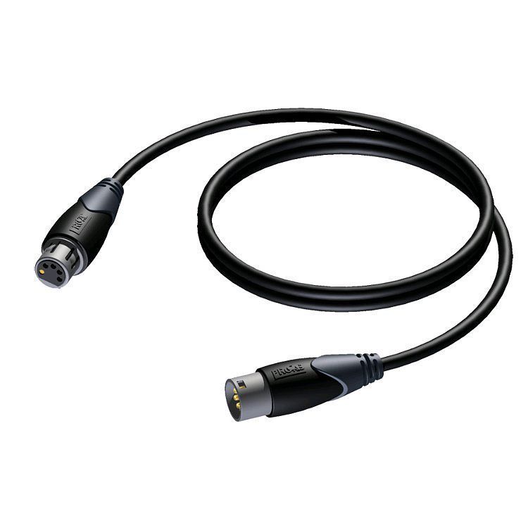 Foto van Procab cld955 classic 5p xlr male - 5p xlr female dmx-kabel 5m