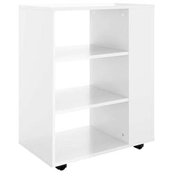 Foto van The living store verrijdbare kast - hoogglans wit spaanplaat - 60 x 35 x 75 cm - mobiel en multifunctioneel