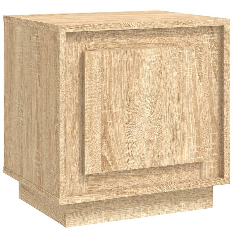 Foto van The living store nachtkastje modern - hout - 44x35x45 cm - sonoma eiken