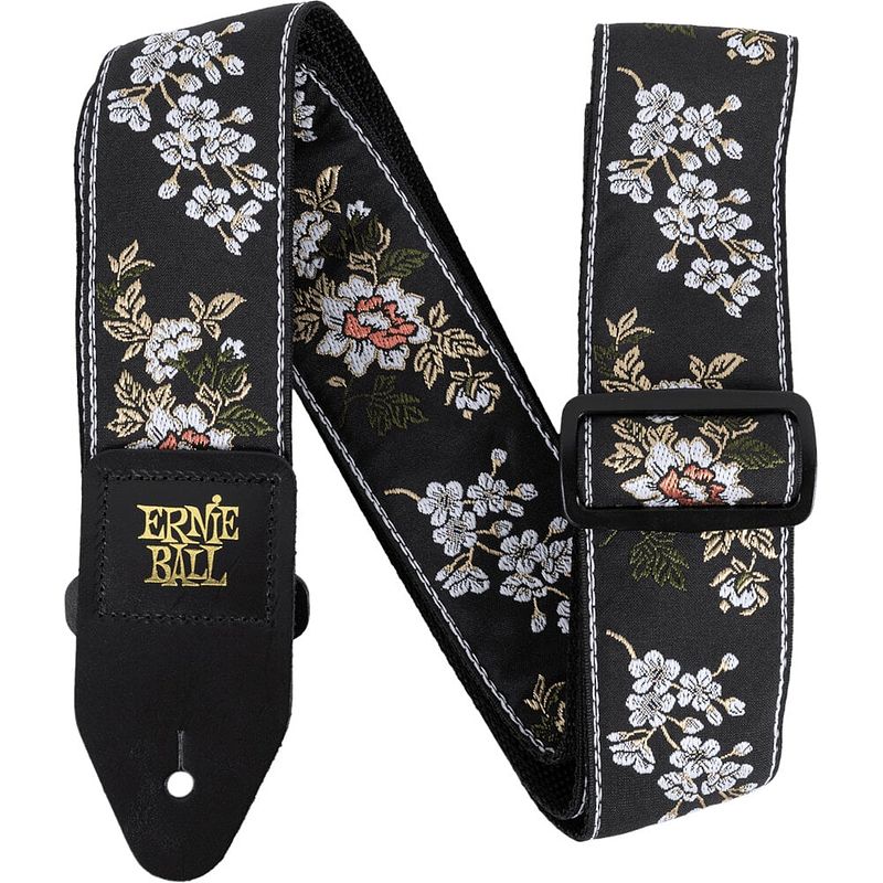 Foto van Ernie ball classic jacquard strap 5362 white blossom gitaarband