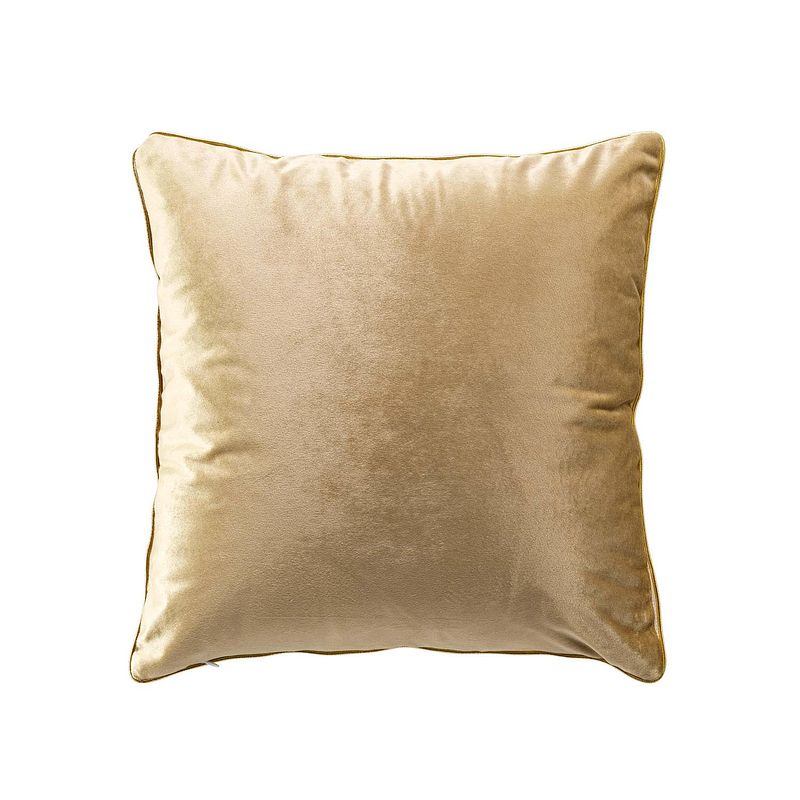 Foto van Velvet kussen gold ocre - oker/goud - 45 x 45 cm (incl. vulling)