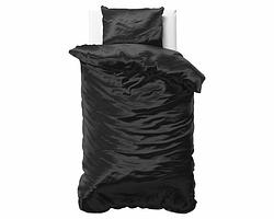 Foto van Sleeptime elegance satijn geweven uni - zwart dekbedovertrek 1-persoons (140 x 220 cm + 1 kussensloop) dekbedovertrek