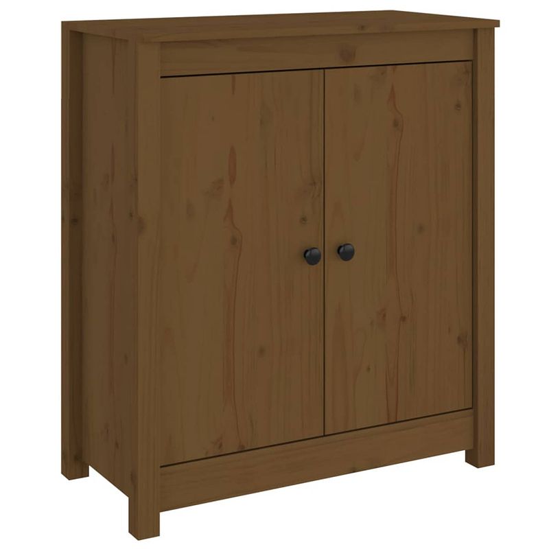 Foto van Vidaxl dressoir 70x35x80 cm massief grenenhout honingbruin