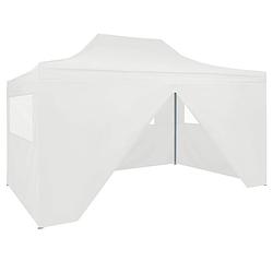 Foto van Vidaxl partytent met 4 zijwanden inklapbaar 3x4 m staal wit