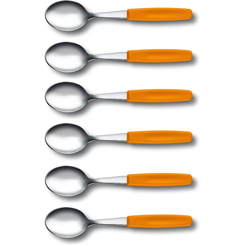 Foto van Victorinox swissclassic thee-/dessertlepel set van 6 oranje