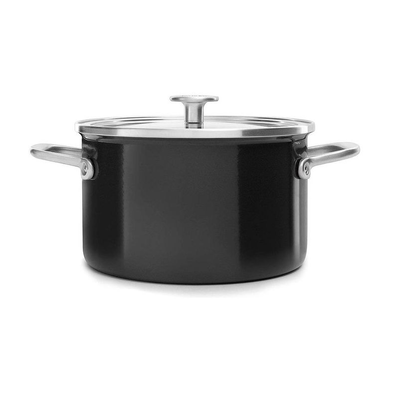 Foto van Kitchenaid kookpan steel core enamel onyx zwart - ø 20 cm / 3.7 liter