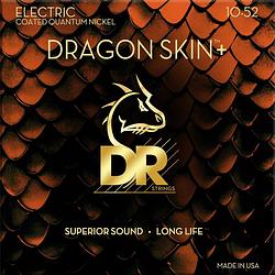 Foto van Dr strings dragon skin+ coated electric guitar strings medium 10-52 voor elektrische gitaar