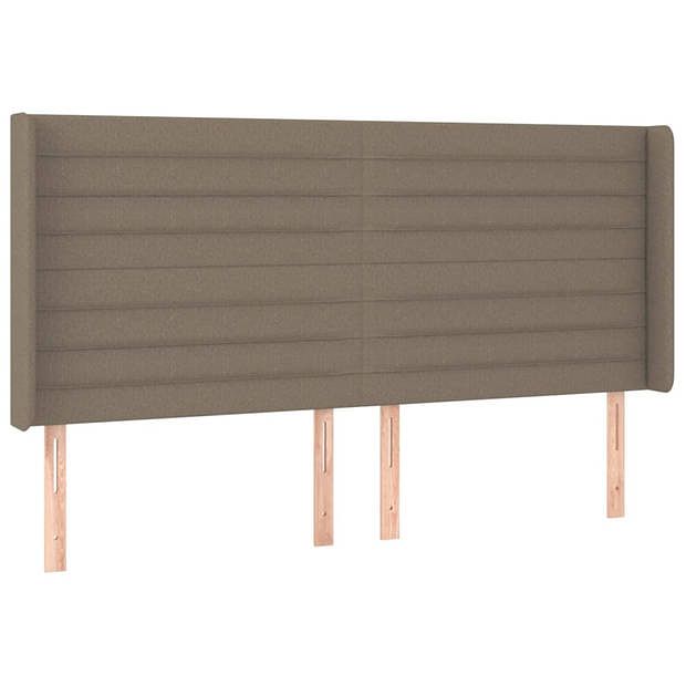 Foto van Vidaxl hoofdbord met randen 203x16x118/128 cm stof taupe