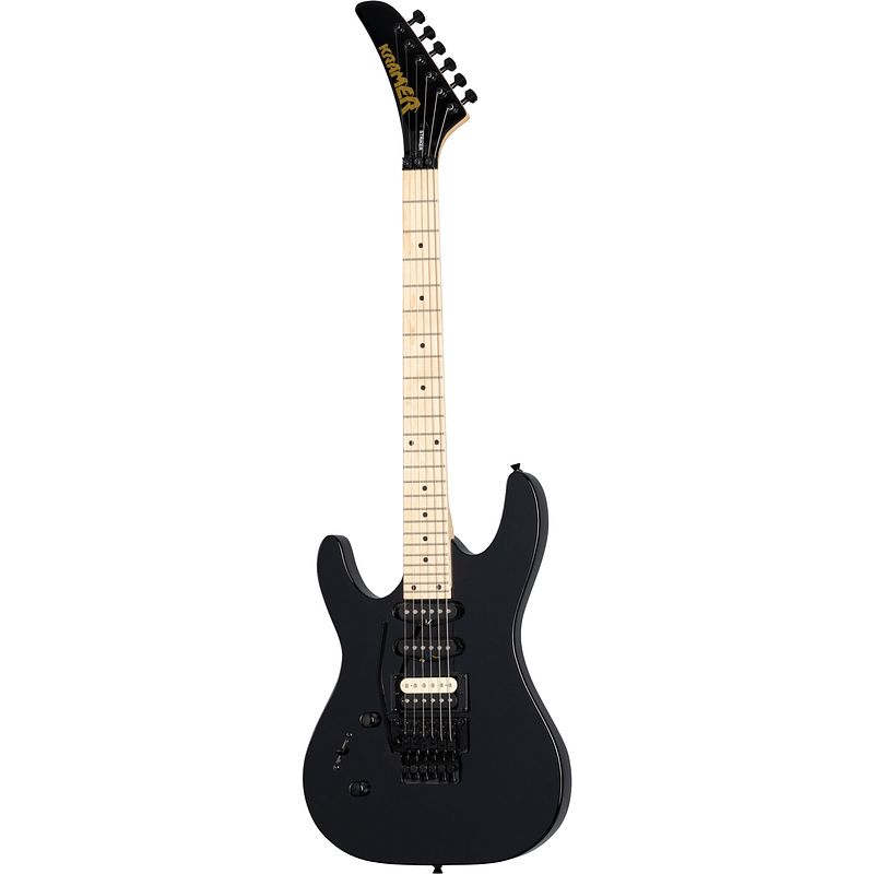 Foto van Kramer guitars modern collection striker hss lh ebony linkshandige elektrische gitaar