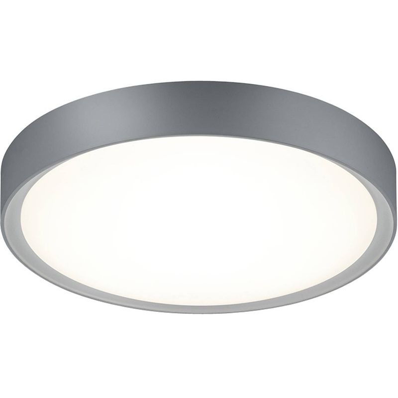 Foto van Led plafondlamp - badkamerlamp - trion clirno - 18w - warm wit 3000k - spatwaterdicht ip44 - opbouw rond - mat titaan -