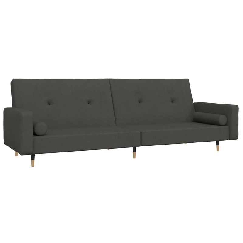 Foto van The living store slaapbank curb - fluweel donkergrijs - 220x84.5x69cm