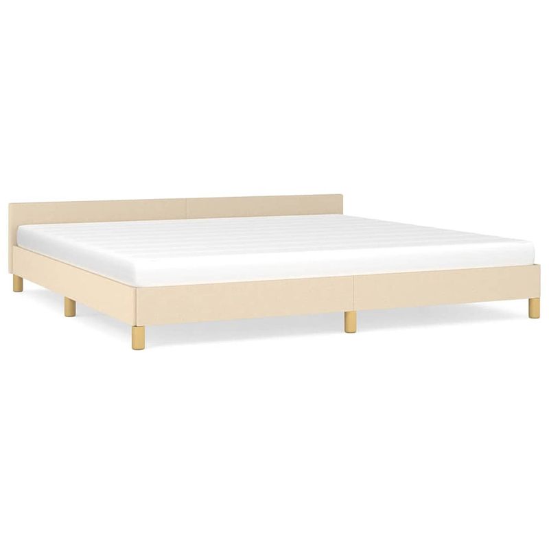 Foto van The living store bedframe luxe - bedframes - 203x206x50cm - crème stof