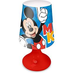 Foto van Disney mickey mouse tafellamp/bureaulamp/nachtlamp voor kinderen - rood - kunststof - 18 x 9 cm - nachtlampjes