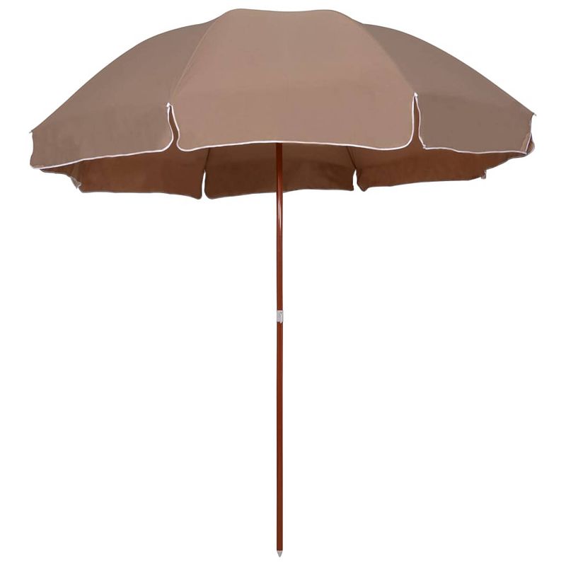 Foto van Vidaxl parasol met stalen paal 300 cm taupe