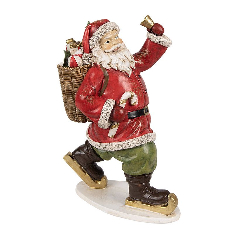 Foto van Haes deco - kerstman deco figuur 14x11x20 cm - rood - kerst figuur, kerstdecoratie