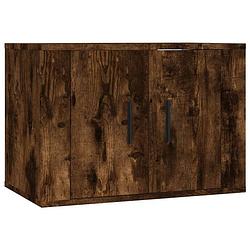 Foto van The living store televisiewandmeubel - - 57 x 34.5 x 40 cm - gerookt eiken