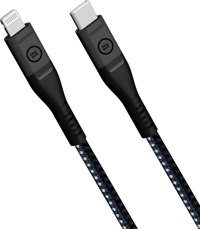 Foto van Bluebuilt usb c naar lightning kabel 3m kevlar® zwart