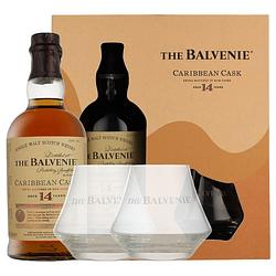 Foto van Balvenie 14 years caribbean cask + 2 glazen 70cl whisky