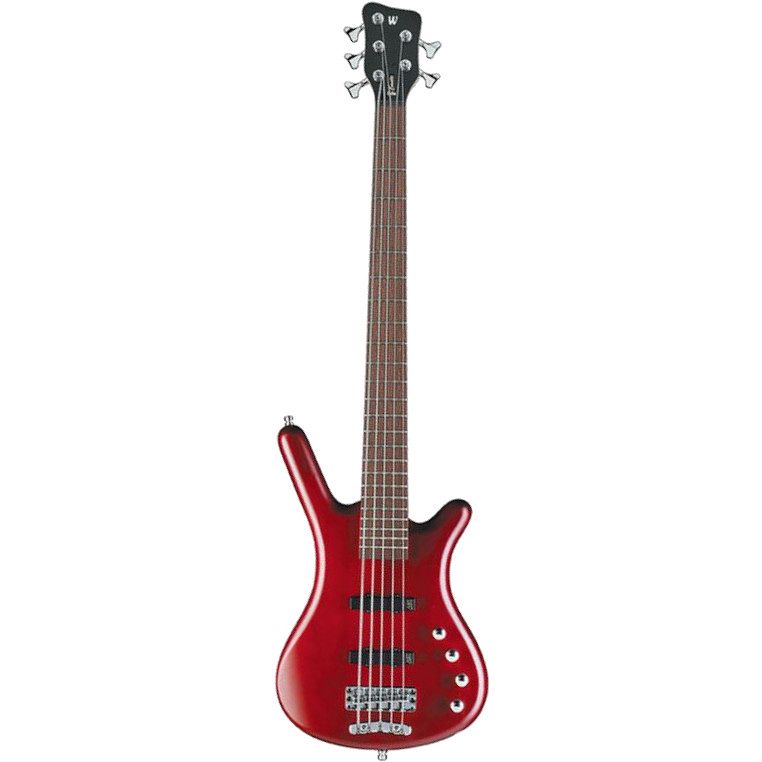 Foto van Warwick rockbass corvette basic 5-string burgundy red transparent satin 5-snarige elektrische basgitaar met gigbag