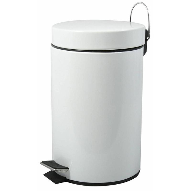 Foto van Msv prullenbak/pedaalemmer - metaal - wit - 20 liter - 29 x 45 cm - medium-size - pedaalemmers