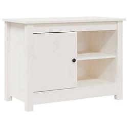 Foto van The living store tv meubel - grenenhout - wit - 70 x 36.5 x 52 cm - met voldoende opbergruimte