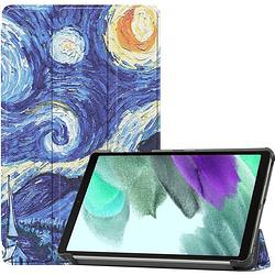 Foto van Basey samsung galaxy tab a7 lite hoesje kunstleer hoes case cover - sterrenhemel