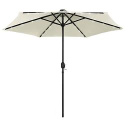 Foto van Vidaxl parasol met led-verlichting en aluminium paal 270 cm zandwit