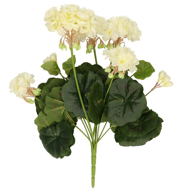 Foto van Kunstplant geranium wit 30 cm - kunstplanten