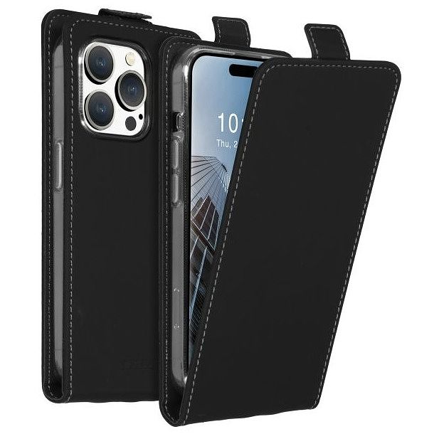 Foto van Accezz flipcase iphone 15 pro telefoonhoesje zwart