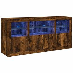 Foto van Vidaxl dressoir met led-verlichting 142,5x37x67 cm gerookt eikenkleur