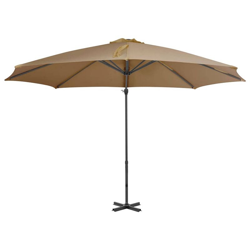 Foto van The living store hangende parasol - taupe - 300 x 238 cm - uv-bescherming - aluminium