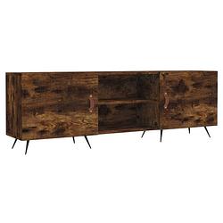 Foto van The living store tv-meubel - gerookt eiken - 150 x 30 x 50 cm - bewerkt hout en ijzer