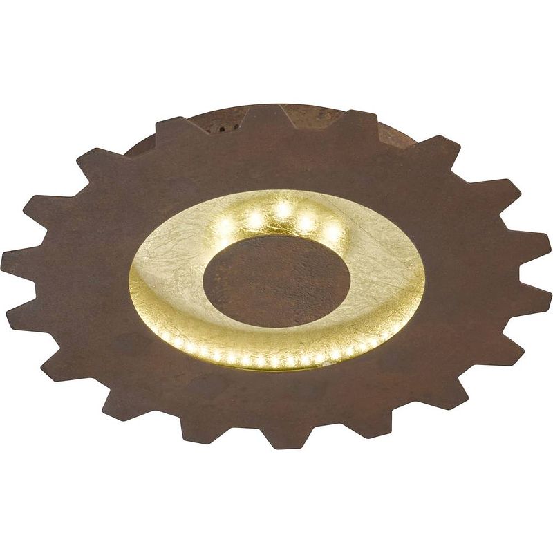 Foto van Wofi 9301.02.15.8300 leif led-plafondlamp 18 w goud, roest-bruin