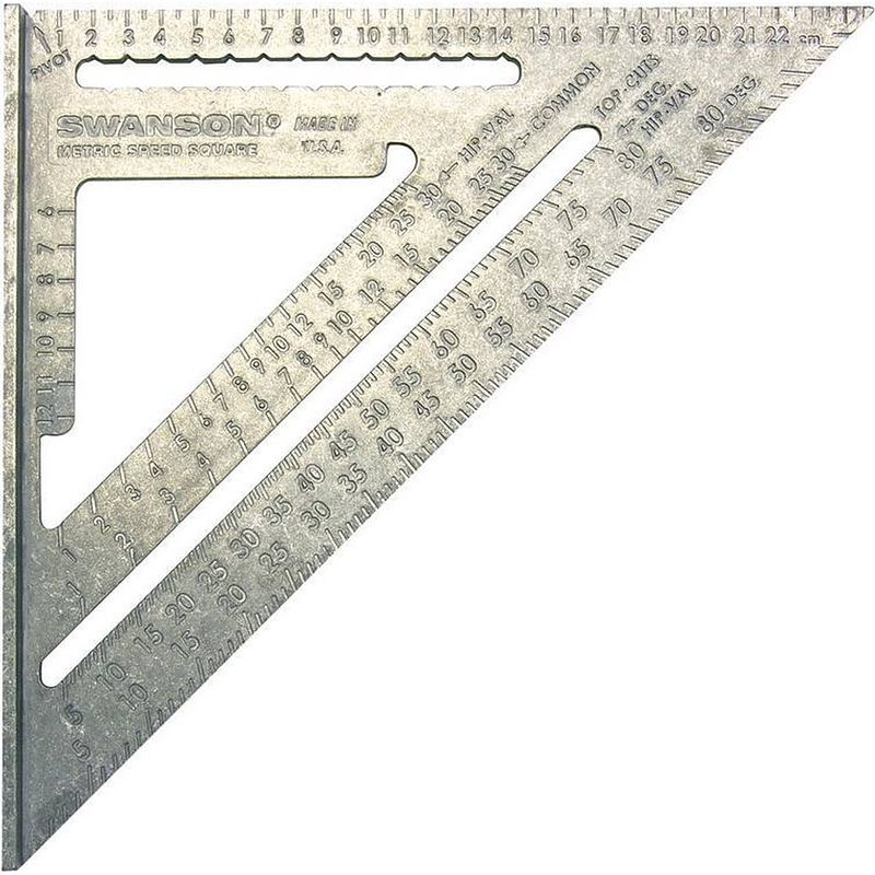 Foto van Swanson timmermans meetdriehoek aluminium 250mm(5-in-1)