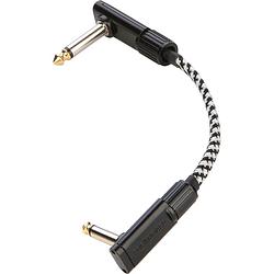 Foto van Rockboard tweed series flat patch cable salt&pepper 10 cm