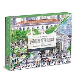 Foto van Michael storrings springtime at the library 500 piece double-sided puzzle - puzzel;puzzel (9780735370173)