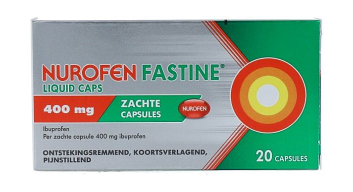 Foto van Nurofen ibuprofen fastine liquid caps 400 mg 20 stuks bij jumbo