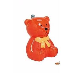 Foto van Spaarpot oranje teddybeer 20 cm - spaarpotten