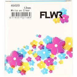 Foto van Flwr dymo 45020 wit op transparant breedte 12 mm labels