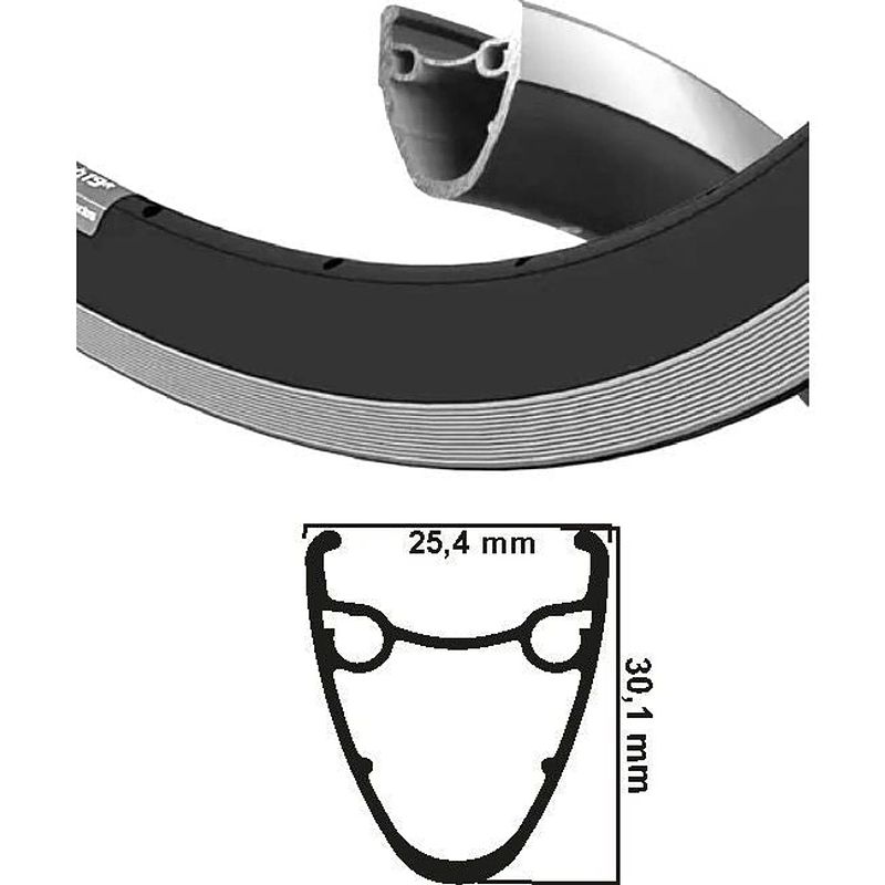 Foto van Ryde velg dutch 19 r 28 inch (622) zwart/zilver 32 gaats 14g