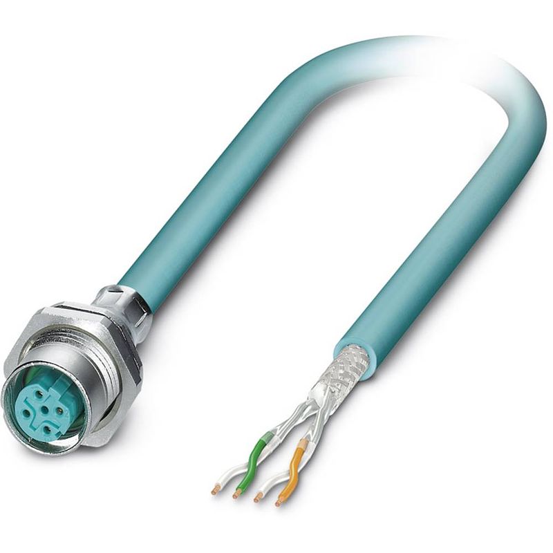 Foto van Phoenix contact 1534614 sensor/actuator steekconnector m12 aantal polen: 4 bus, inbouw 5.00 m 1 stuk(s)