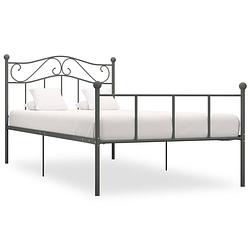 Foto van Vidaxl bedframe metaal grijs 90x200 cm