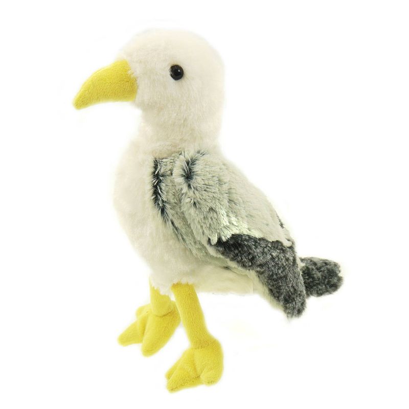 Foto van Creation pluche zeemeeuw knuffeldier - grijs/wit - met geluid - 25 cm - vogel knuffels