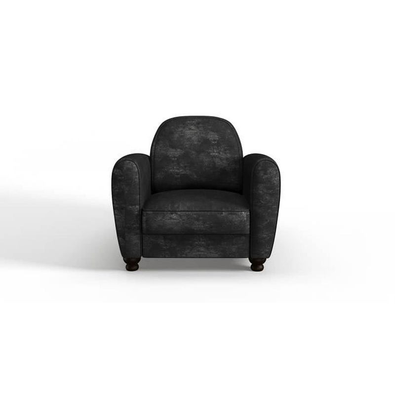 Foto van Teetan club fauteuil - zwarte stof met verouderd effect - l 89 x d 81 x h 77 cm - ikainen