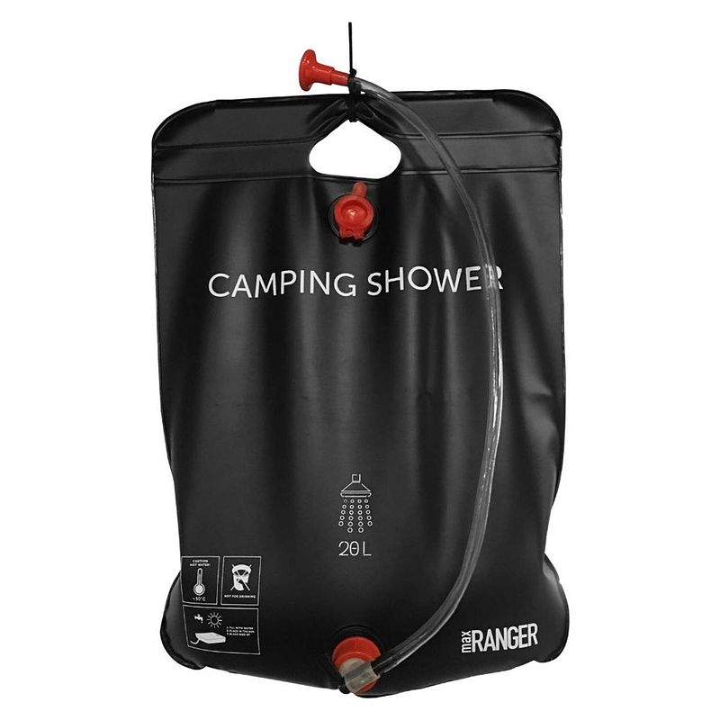 Foto van Orange85 camping douche - met slang - 20 liter - zwart - douchezak