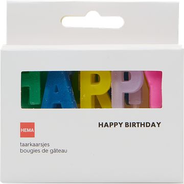 Foto van Hema taartkaarsjes happy birthday multicolour bij jumbo