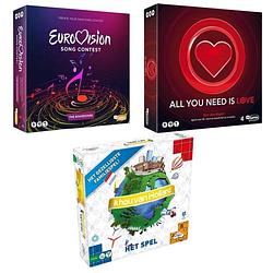 Foto van Spellenbundel - 3 stuks - eurovisie songfestival spel & all you need is love bordspel & ik hou van holland bordspel