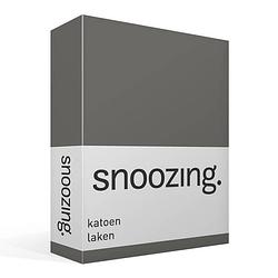 Foto van Snoozing - laken - katoen - eenpersoons - 150x260 - antraciet