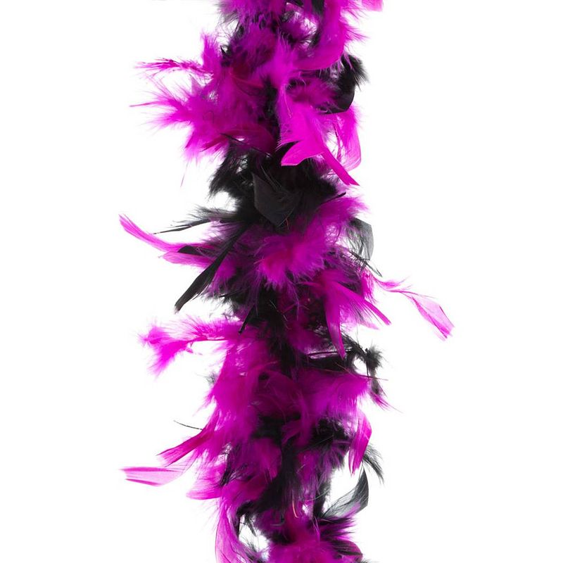 Foto van Carnaval verkleed veren boa kleur zwart/roze mix 2 meter - verkleed boa